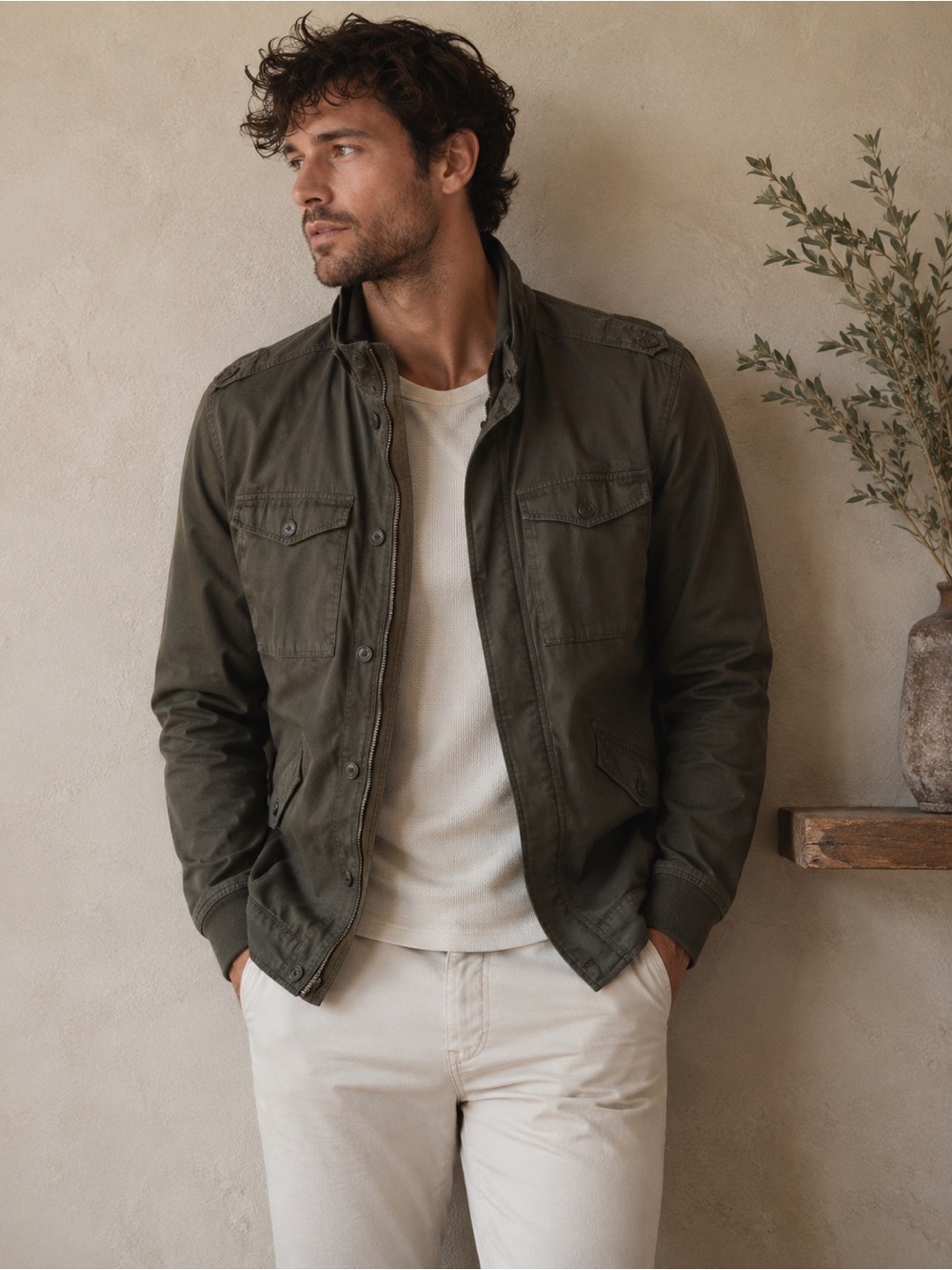 Standard Cloth for Anthropologie Barn Army Green Unisex Jacket Size Large